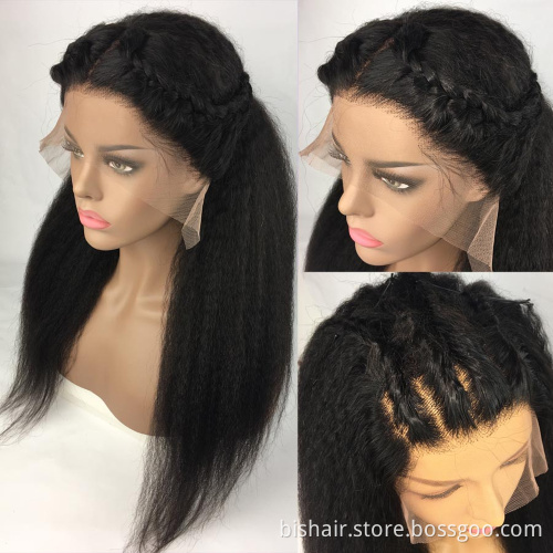 Wholesale 30'' Kinky Straight Wig 150% 13x4 Transparent Lace Frontal Wigs Pre Plucked Brazilian Human Hair Wigs For Black Women